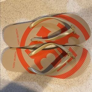 Tory Burch Women’s Flip Flops Gold size 7